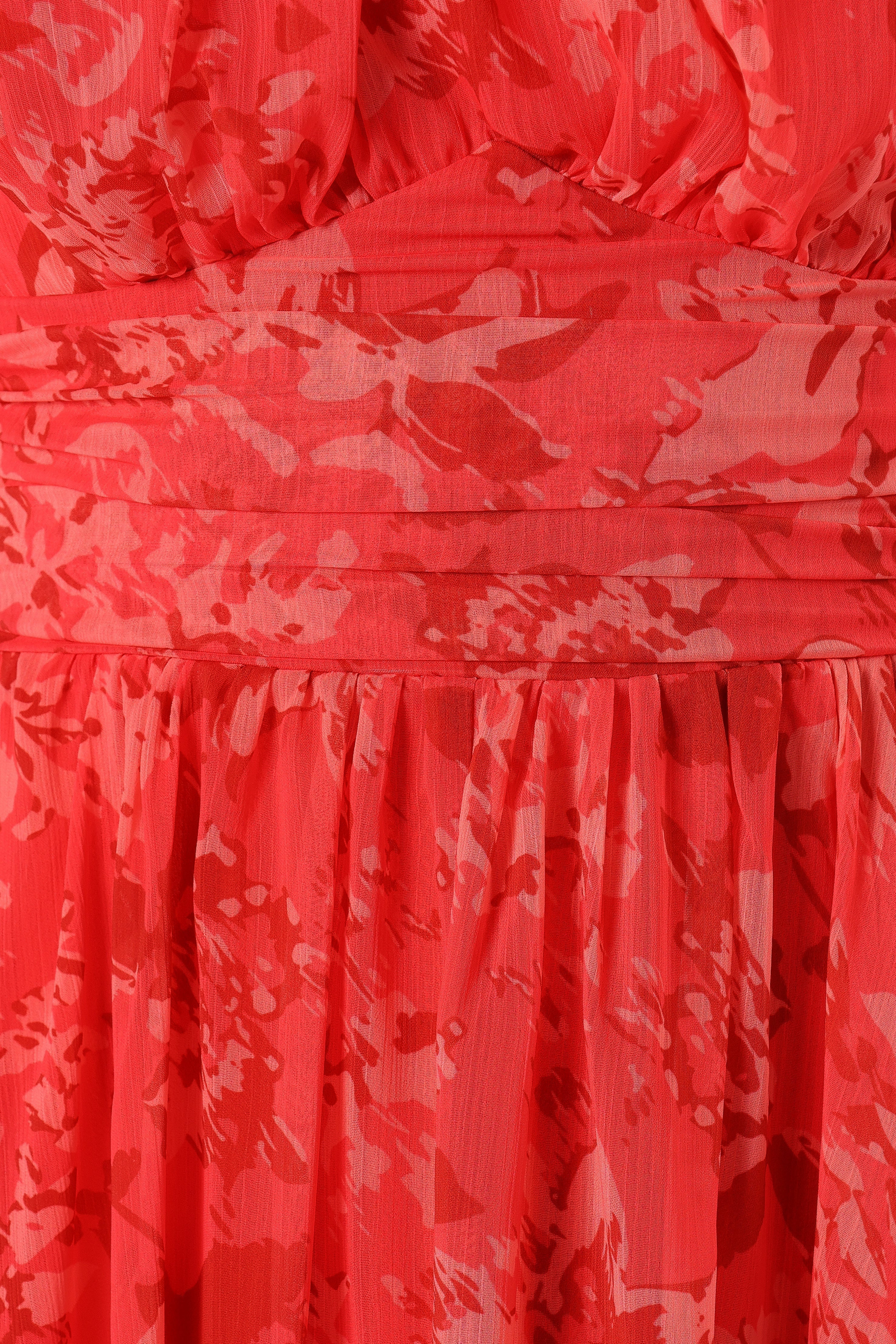 Primrose Halterneck Maxi Dress Red Floral