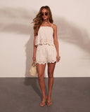 Gleaming Edit Eyelet Peplum Cami