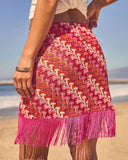 Sunset Wander Fringe Crochet Mini Wrap Tie Sarong