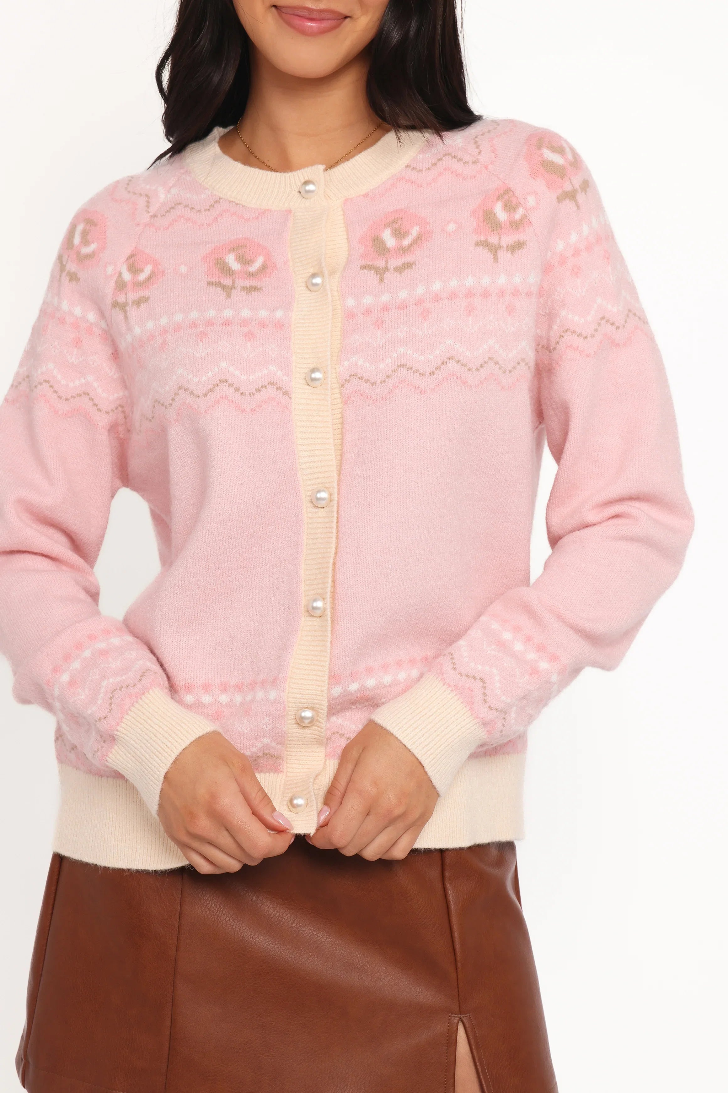 Poppi Fairisle Cardigan Pink
