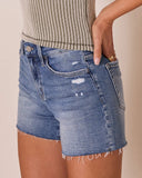 Luanna Distressed Denim Shorts