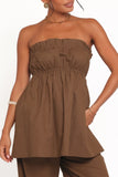 Ember Strapless Tunic Top Brown