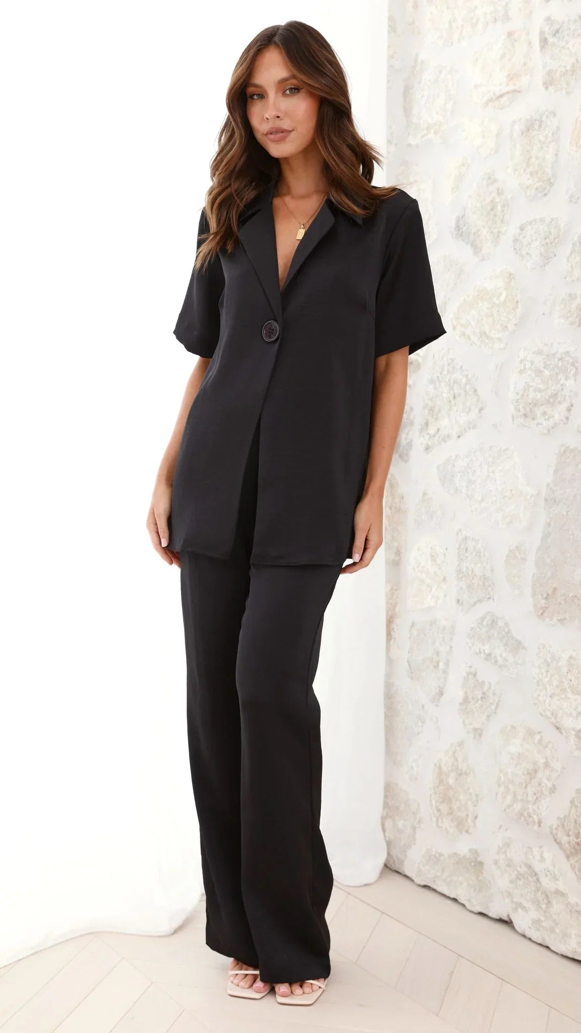 Imogen Button Pants Black
