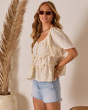Drinah Ruffle Peasant Blouse