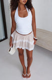 Cant Help It Mini Skirt Oat Gingham