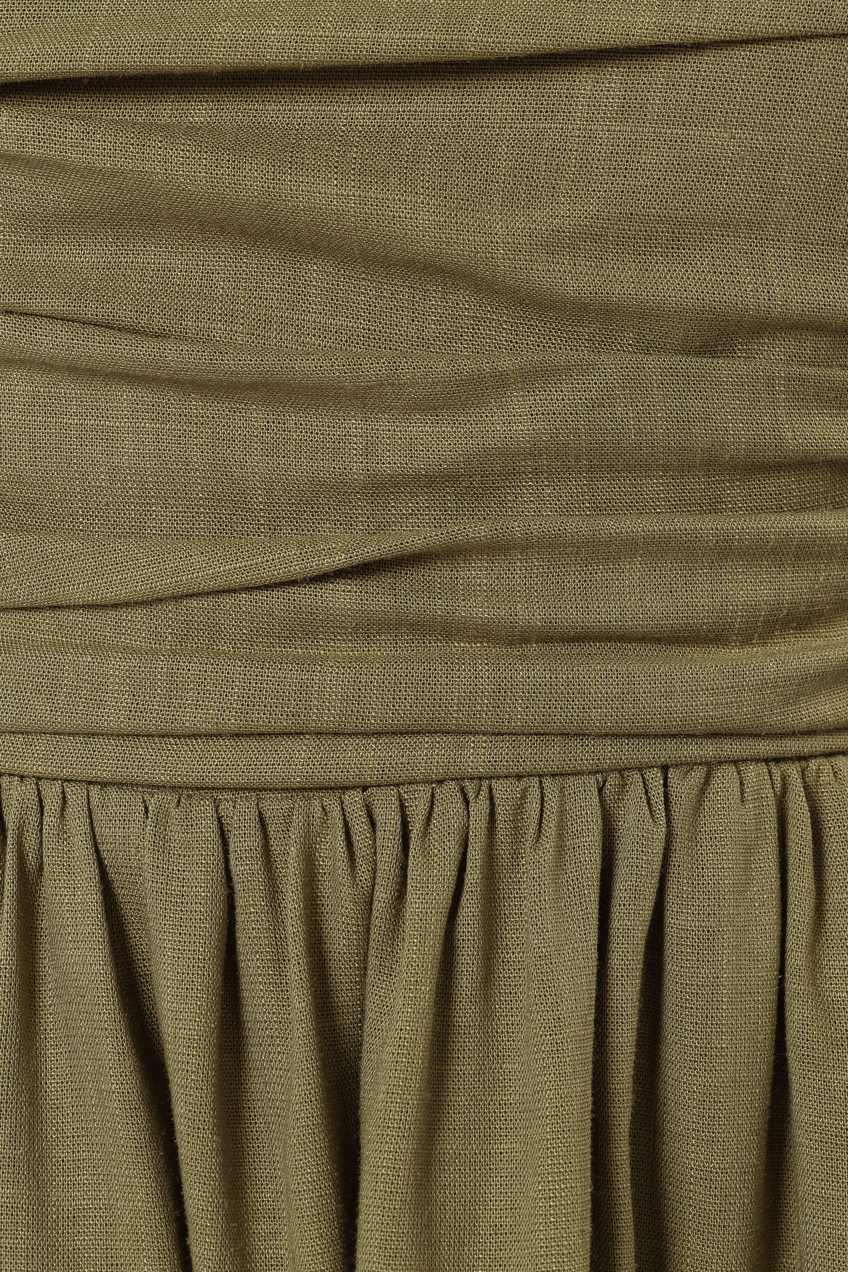 Kayt Strapless Dress Olive Green