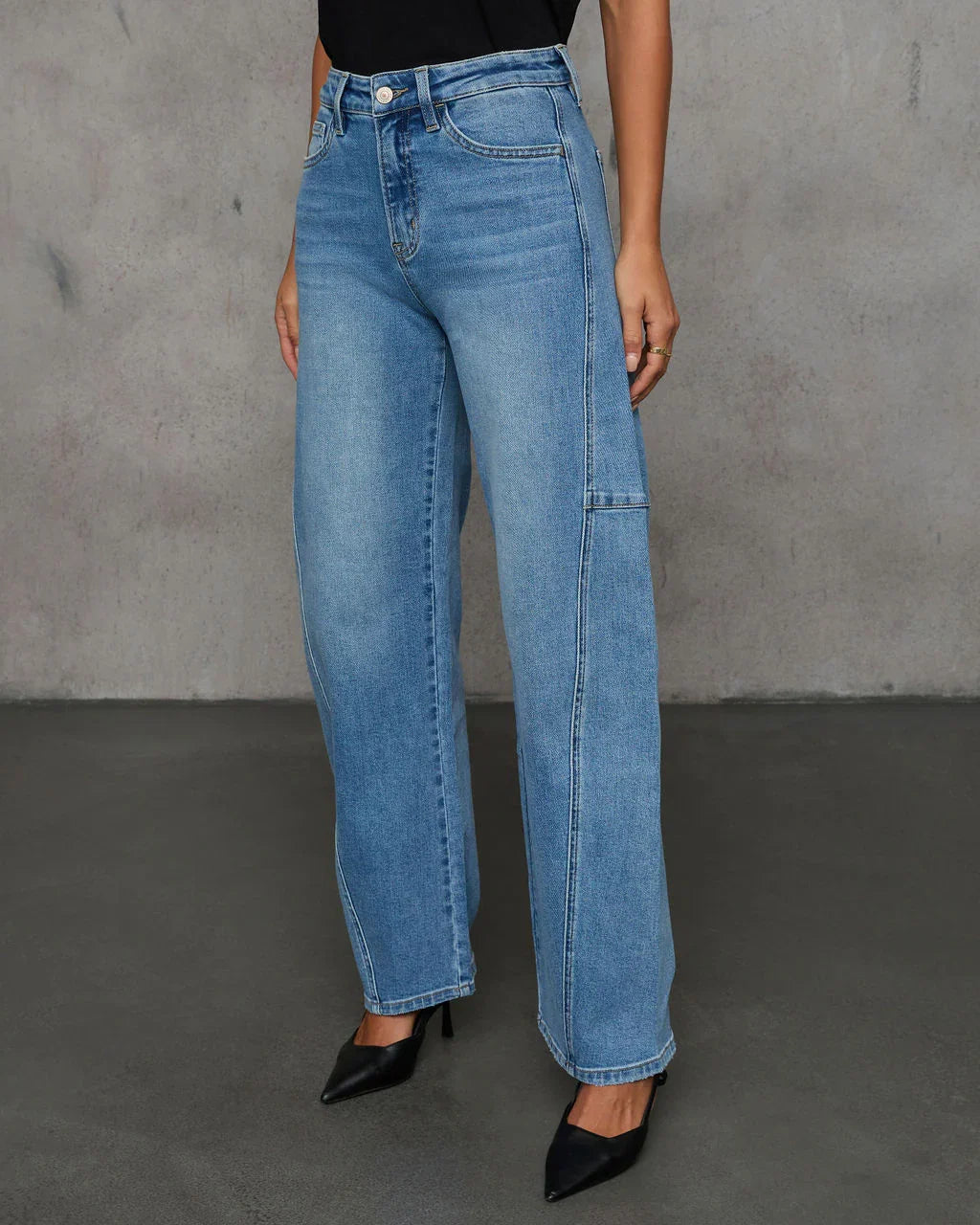 Launa Stretch High Rise Barrel Jeans