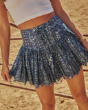 Desert Dahlia Pleated Abstract Mini Skort