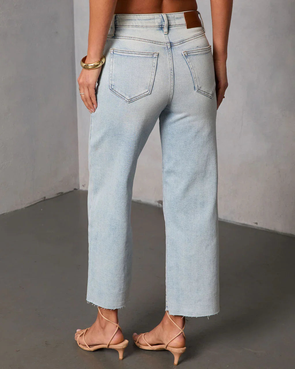 San Gabriel Super Stretch High Rise Cropped Wide Leg Jeans