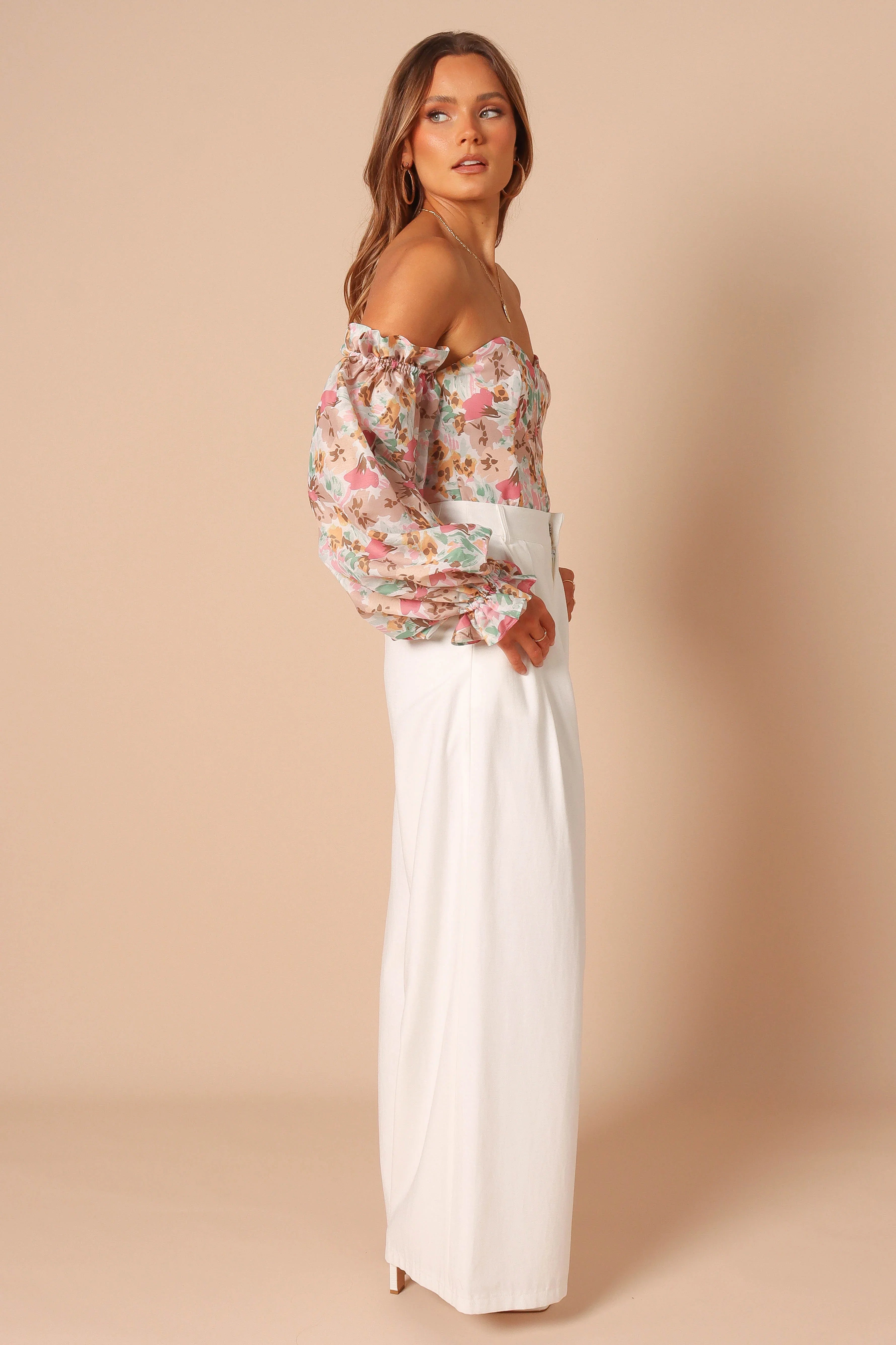 Acantha Bodysuit Beige Floral