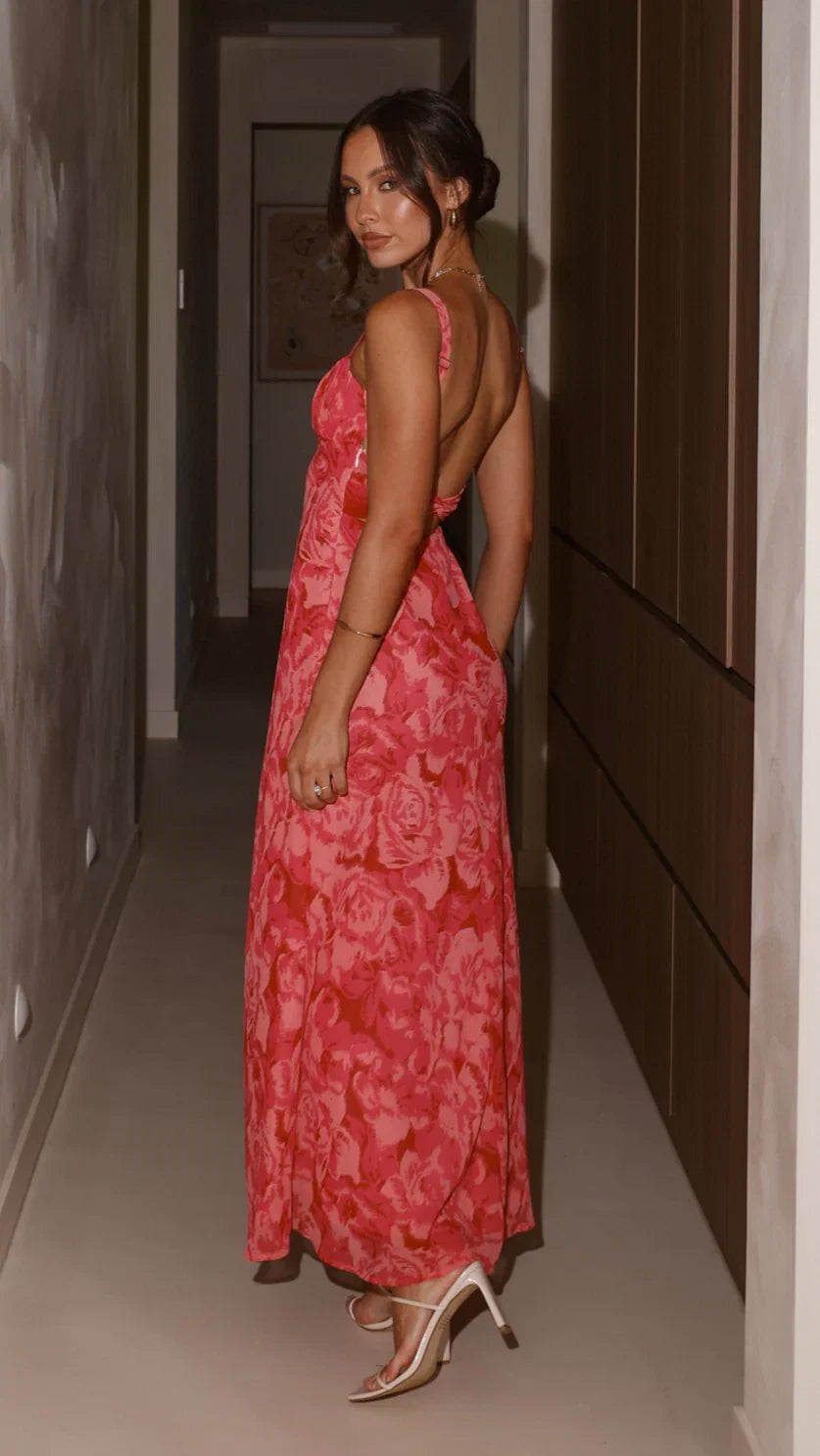 Margo Midi Dress Pink Floral
