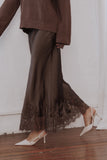 Alira Lace Trim Midi Skirt Brown