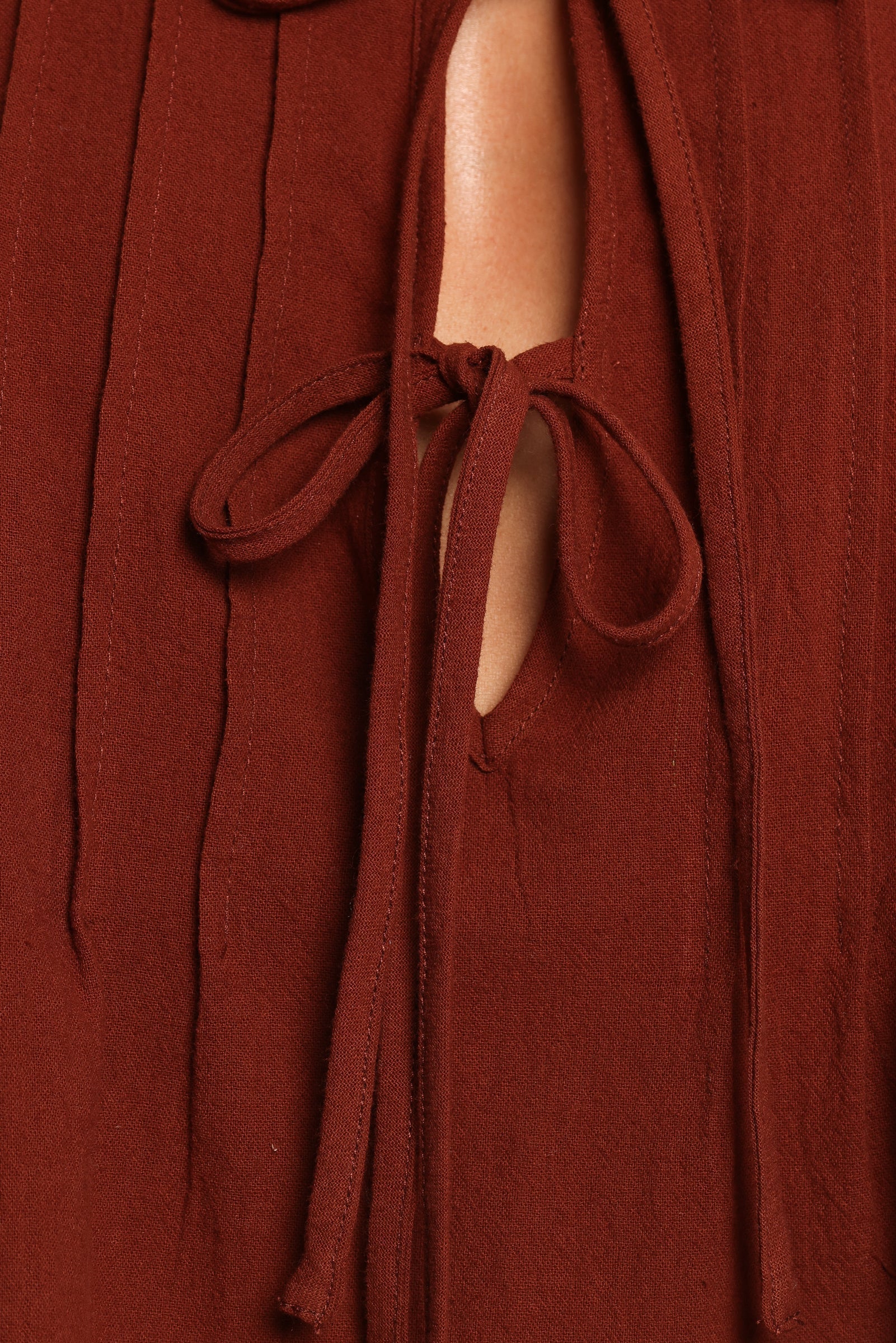 Nika Pleated Top Chocolate Brown