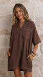 Ilia Denim Mini Dress Chocolate