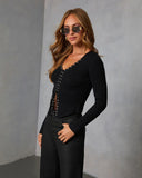 Maybe Baby Lace Up Sweater