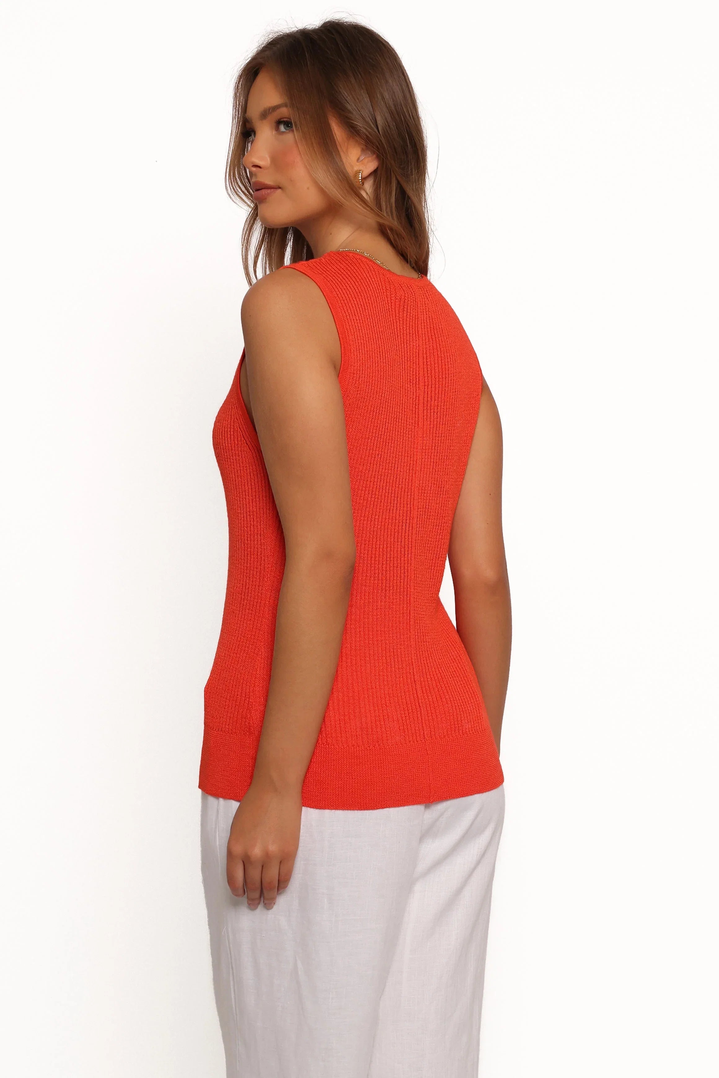 Parma Knit Vest Top Blood Orange