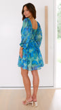 Xarissa Mini Dress Blue Green Print