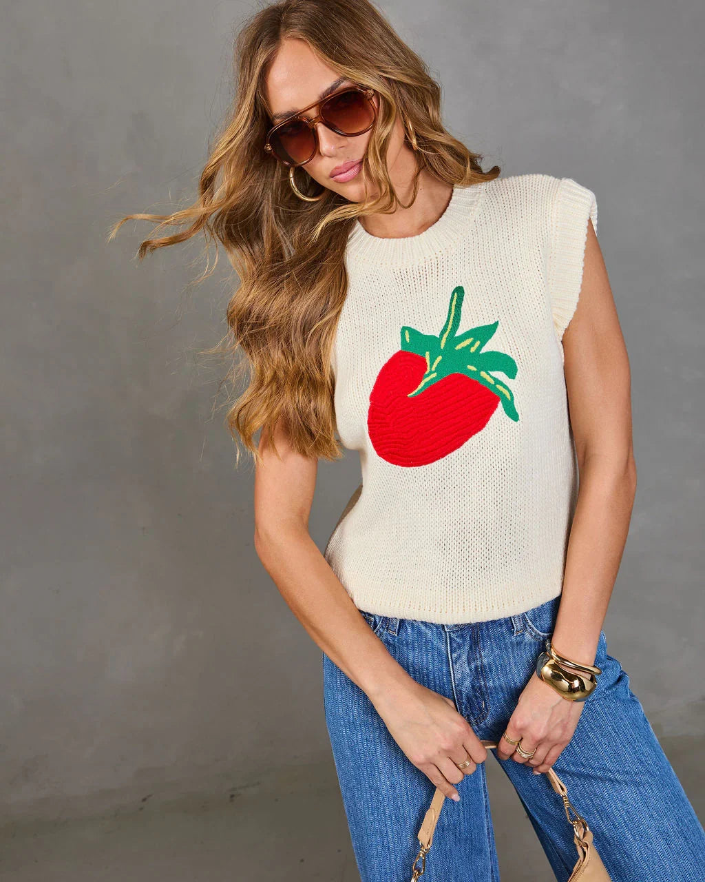 Berry Darling Knit Strawberry Sweater