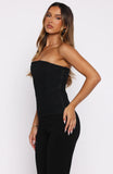 Camp Crush Strapless Bustier Black White Polka Dot