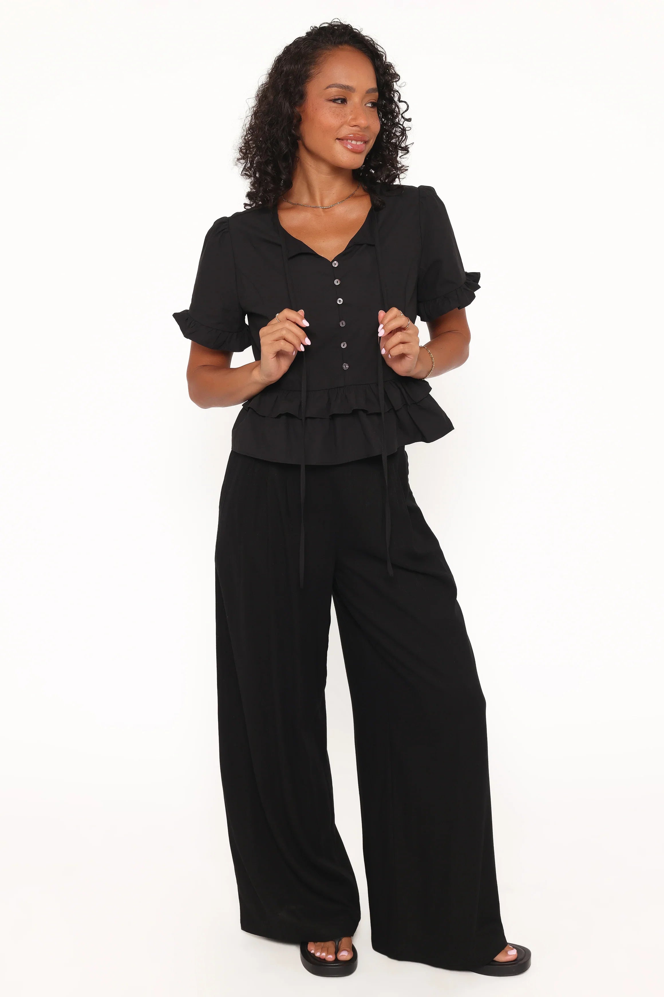 Sorcha Peplum Top Black