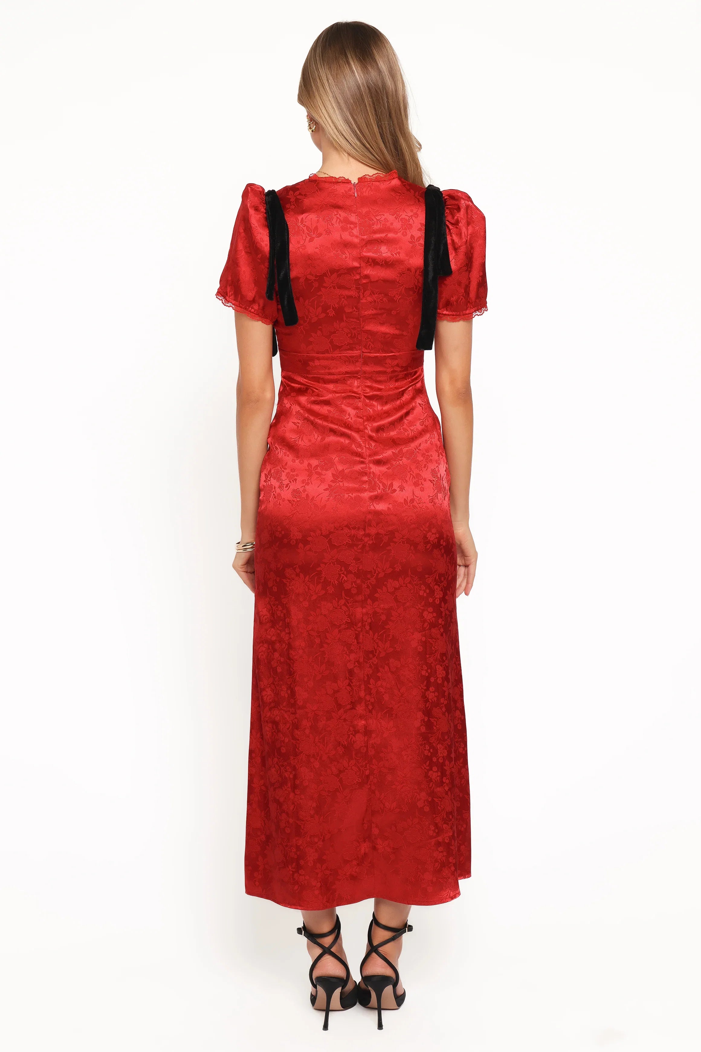 Lomandra Maxi Dress Red Jacquard
