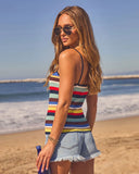 Coastal Drift Striped Knit Tank Top