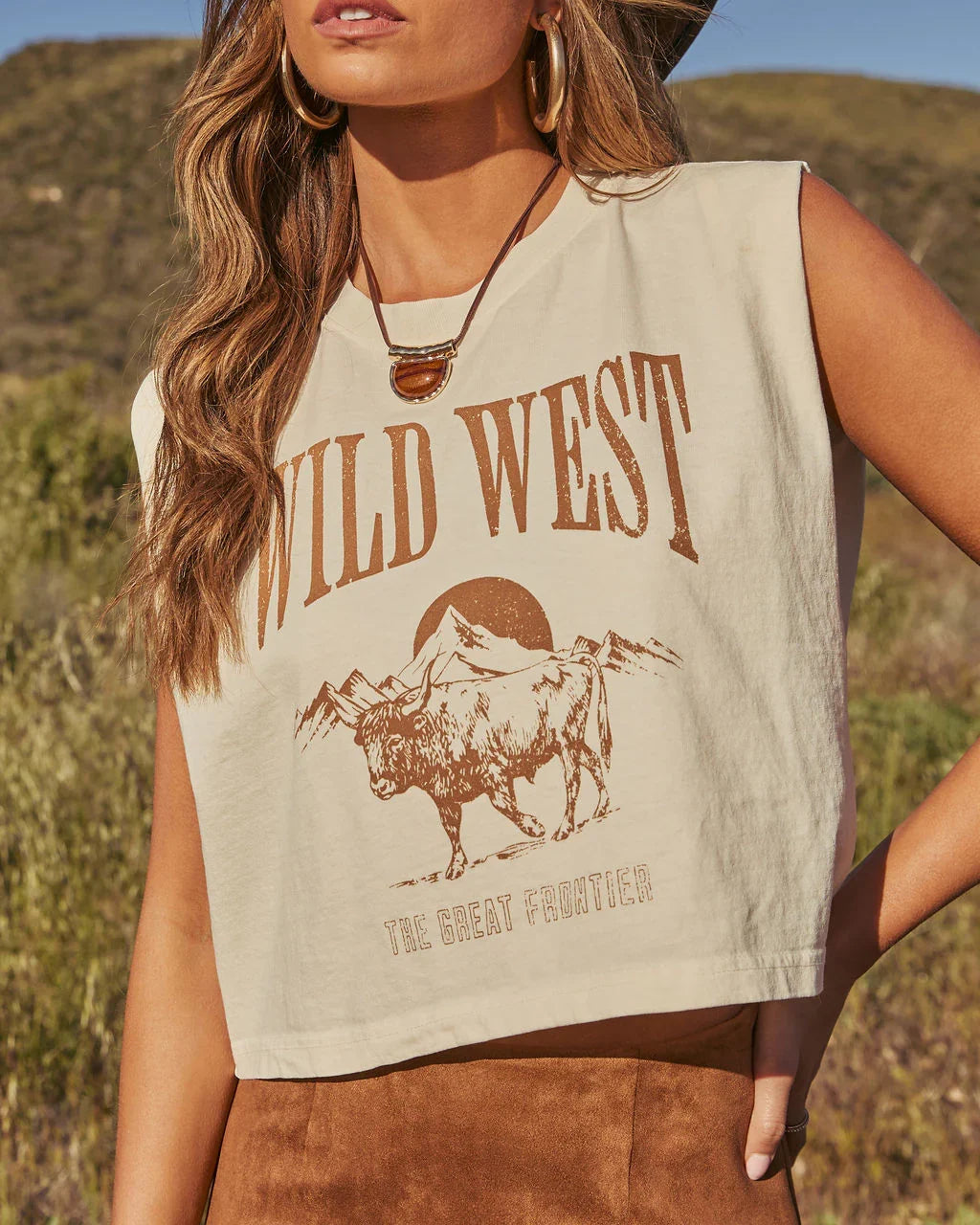 Wild West Frontier Graphic Muscle Tee