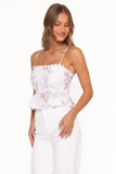 Adams Peplum Top Purple Floral