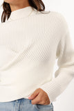 Tuilly Wrap Front Knit Sweater Cream