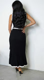 Elaria Sleeveless Contrast Midi Dress Black