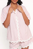 Wilson Short Set Peach Stripe White