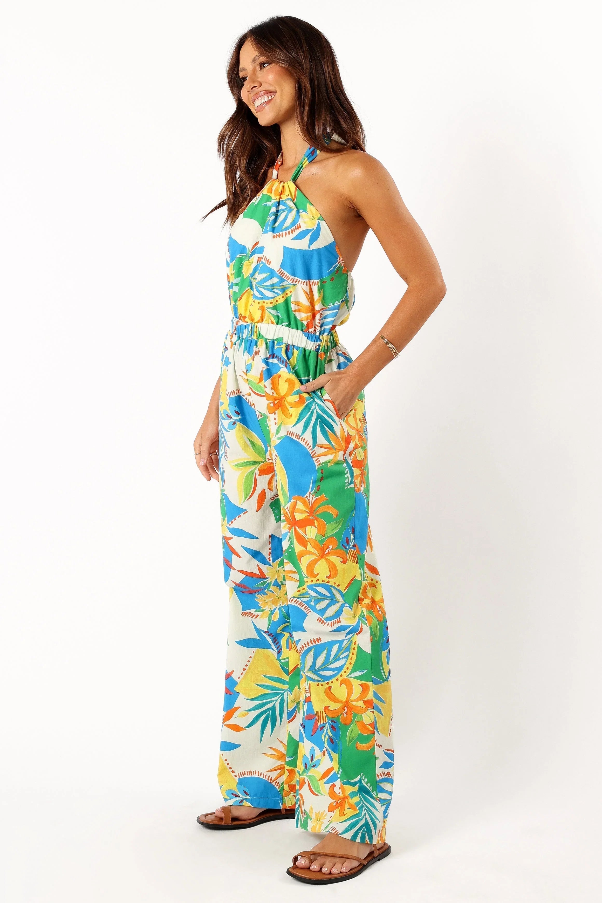 Harriet Halter Jumpsuit Malta Print