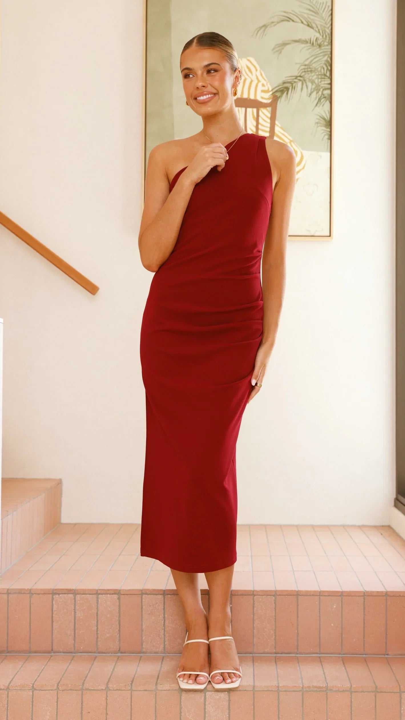 Alaina Midi Dress Wine