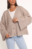 Fern Wide Sleeve Cardigan Mushroom