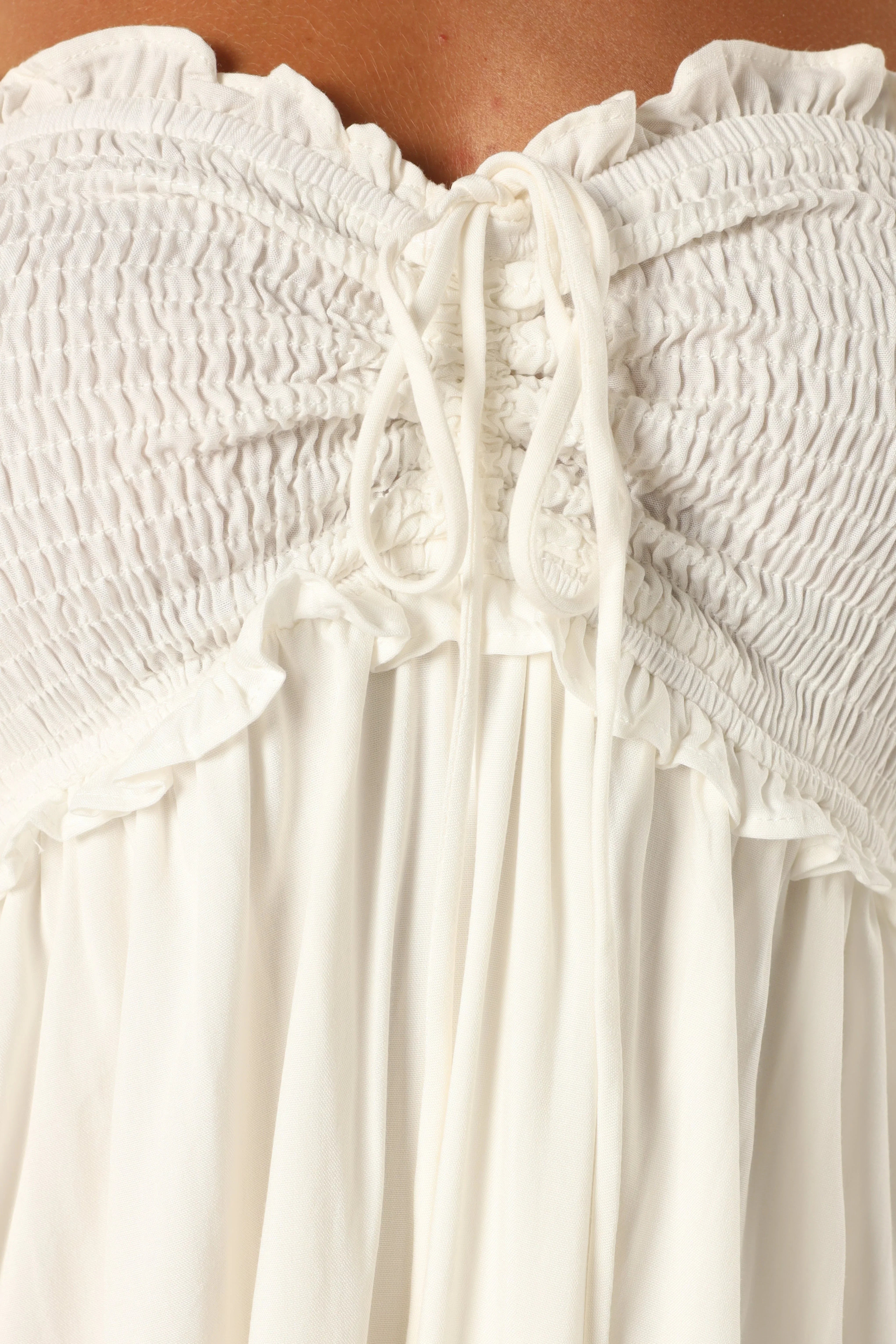 Dayton Strapless Midi Dress White