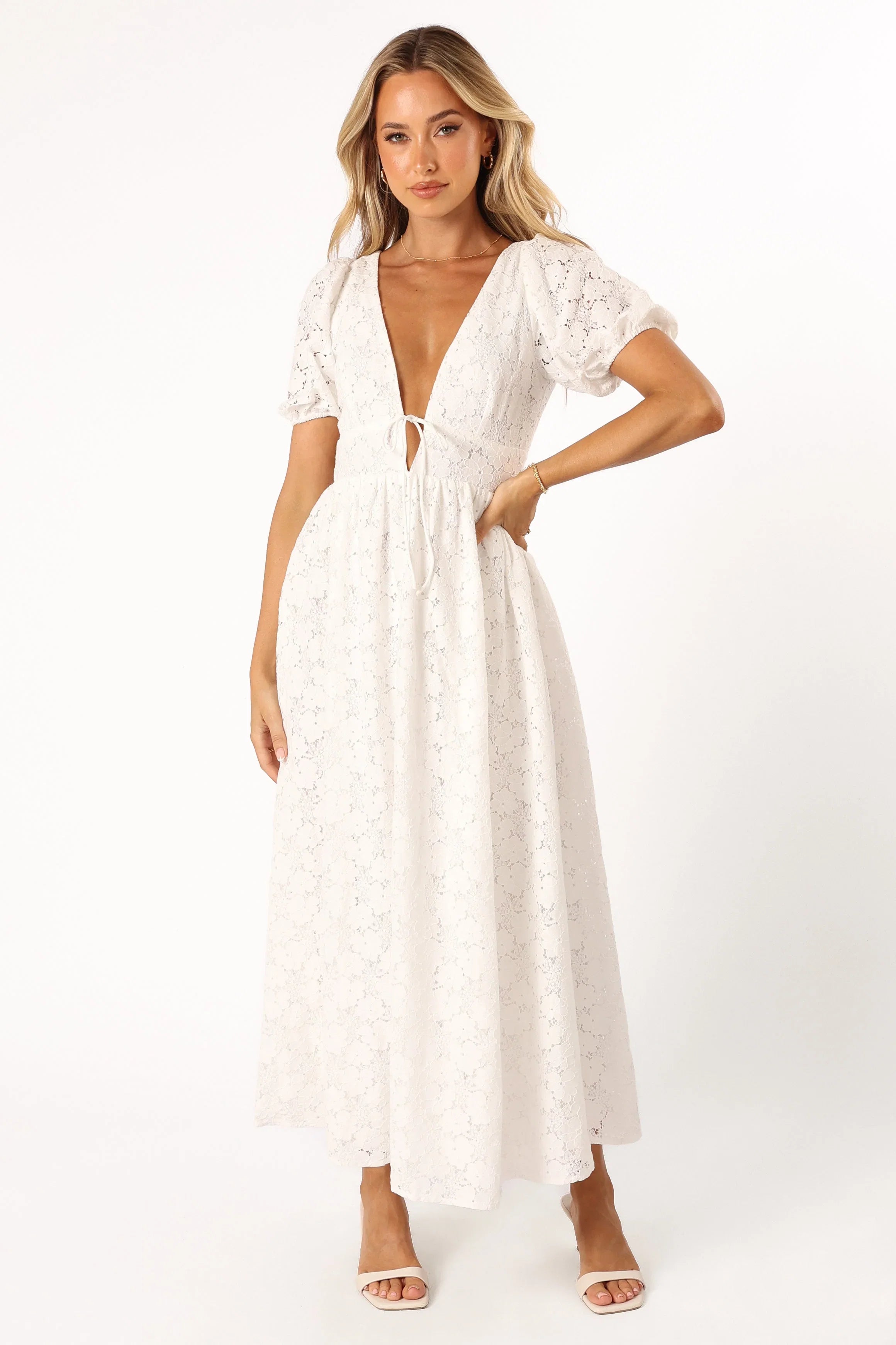 Ayden Midi Dress White