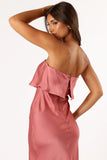 Vienna Strapless Midi Dress Dusty Rose
