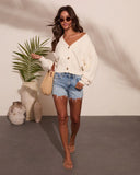 Warm Meadow Knit V Neck Sweater