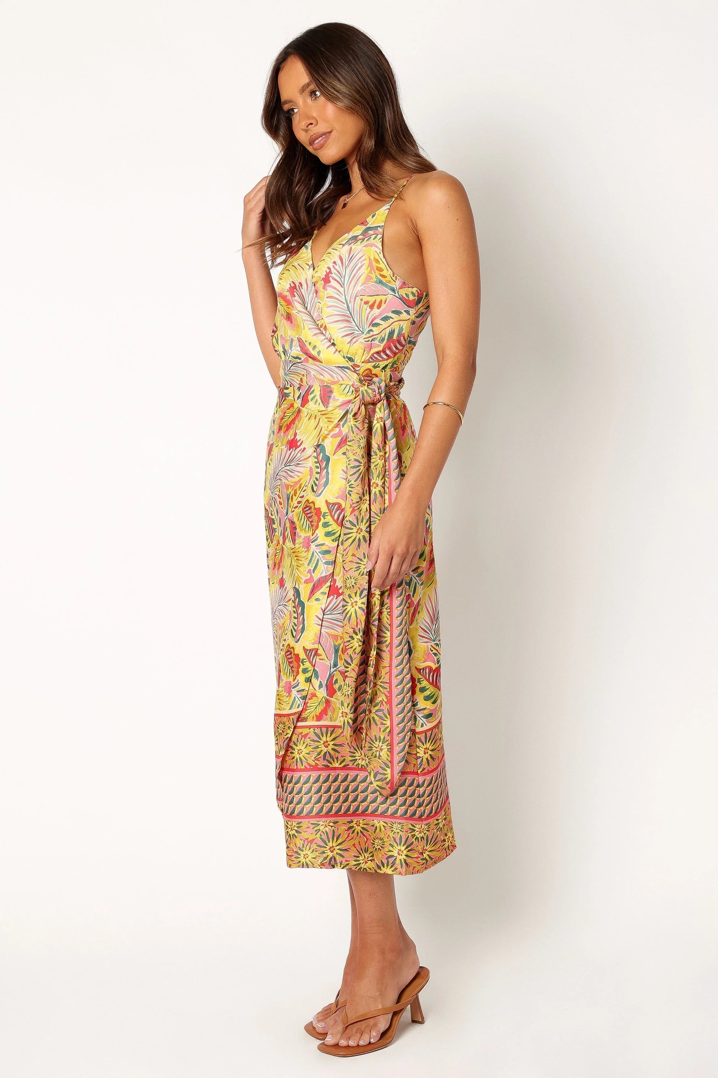 Clement Wrap Midi Dress Tropical