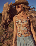 Hayes Floral Tapestry Corset Top