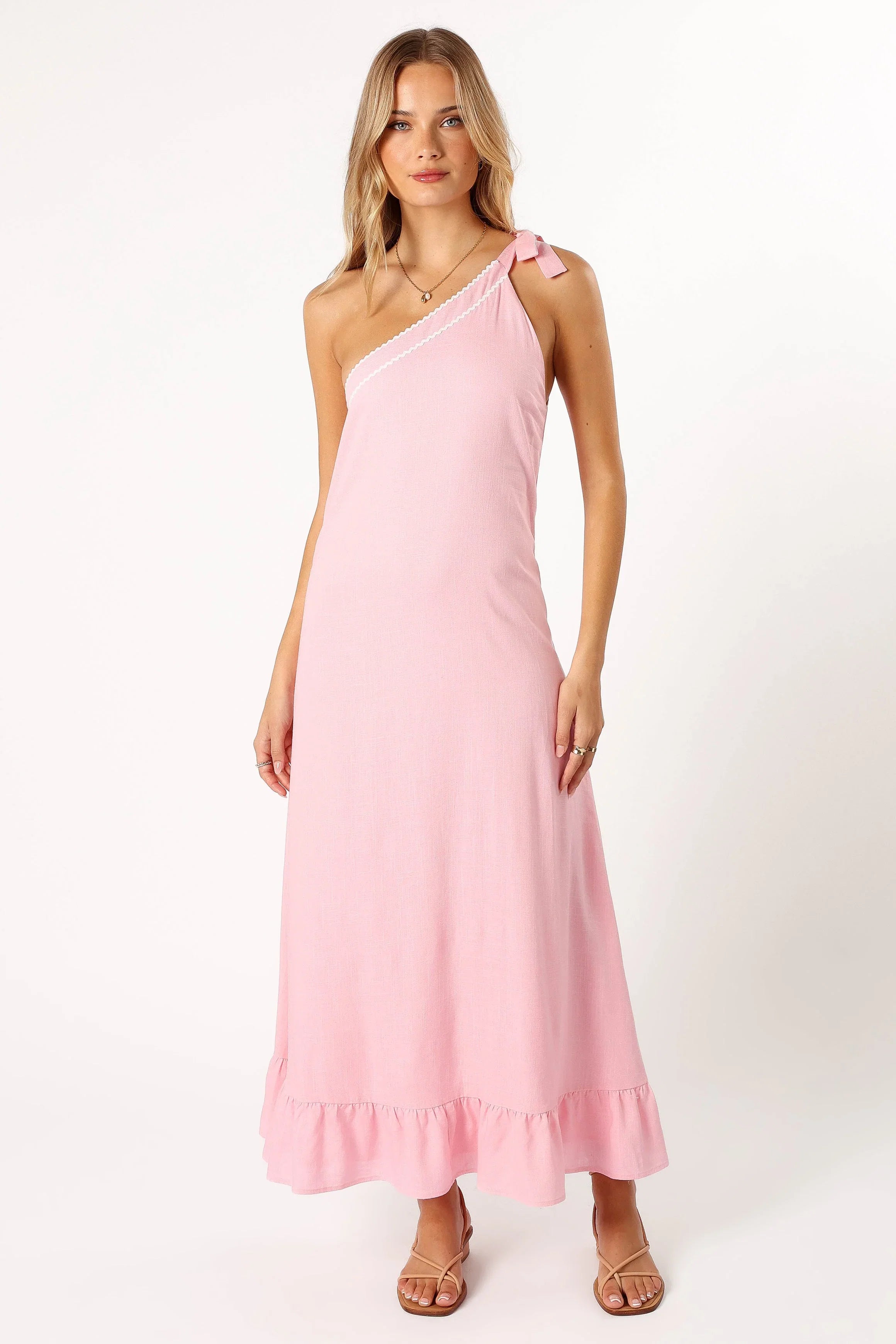 Fleaur One Shoulder Maxi Dress Pink