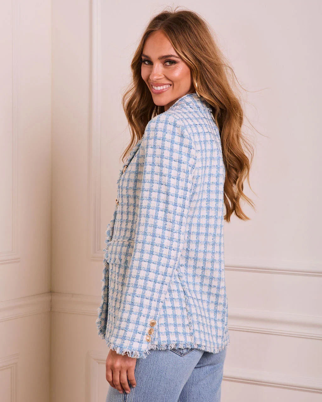 Darling Me Tweed Double Breasted Blazer