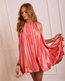 Rileigh Pleated A Line Mini Dress
