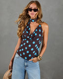 Daydream Darling Polka Dot Halter Neck Scarf Top