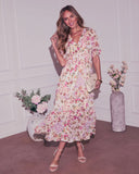 Imelda Floral Chiffon A Line Midi Dress