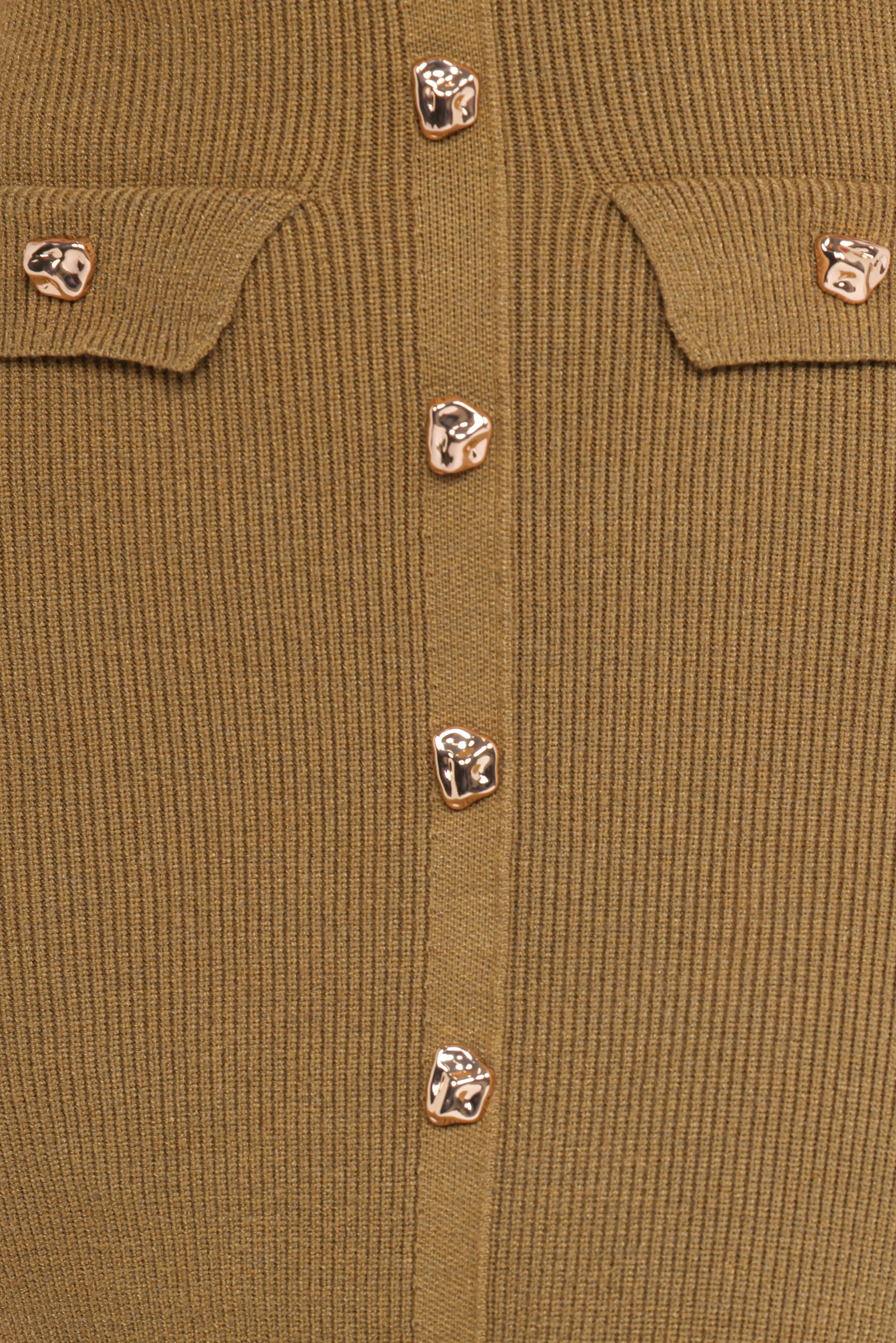 Aspen Button Up Knit Dress Olive
