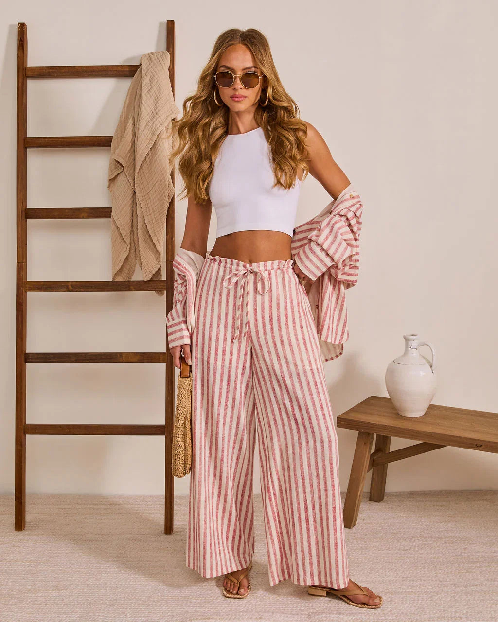Arinah Striped Button Down Top