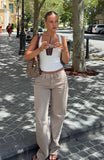 Bring The Style Low Rise Wide Leg Jeans Sesame Wash
