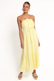 View Halterneck Maxi Dress Lemon