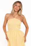 Aviva Smocked Midi Dress Mango Stripe